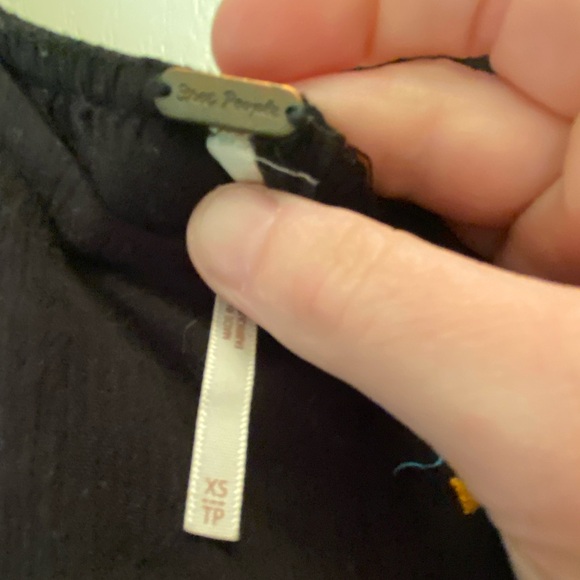 Free People Oxford Dress with Floral Embroidery in Black Size XS - Picture 6 of 7